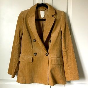 Corduroy double breasted blazer